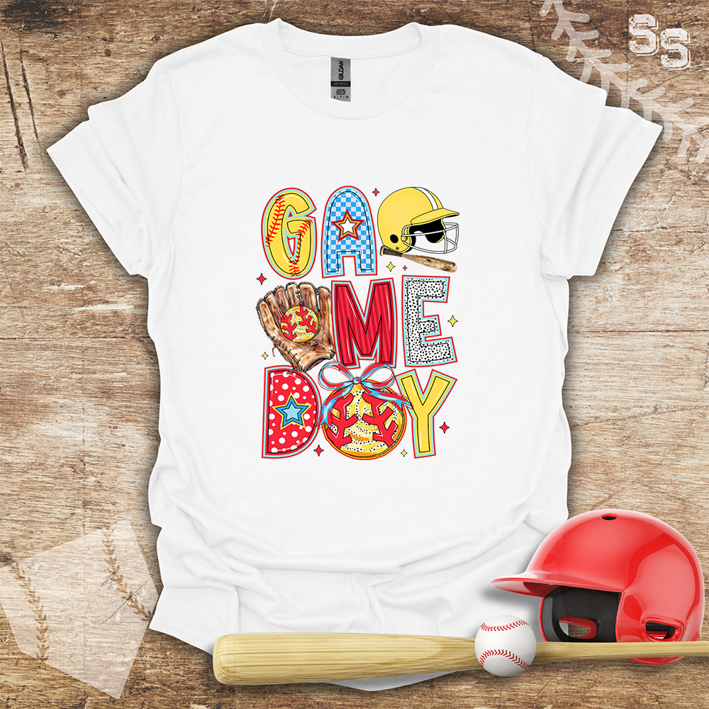 Softball Game Day Bold Letters