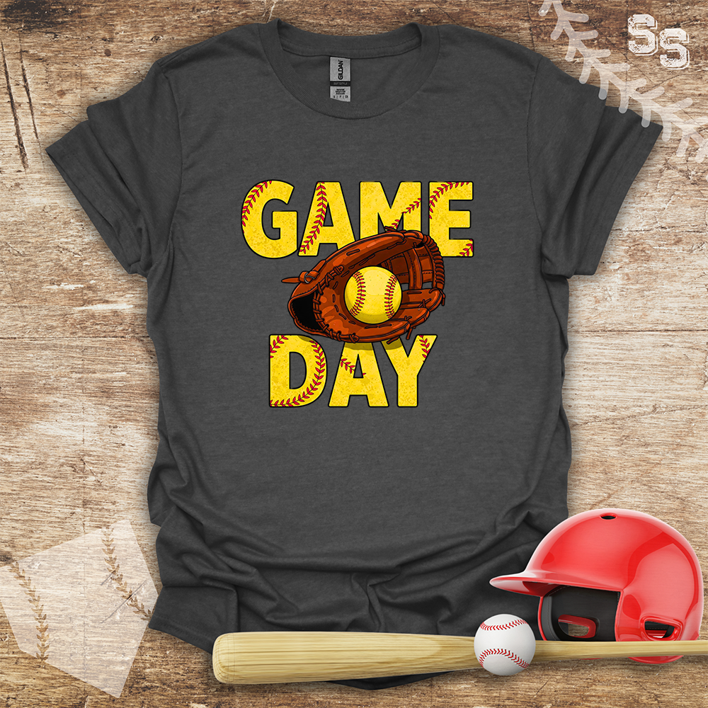 Softball Yellow Letters Game Day