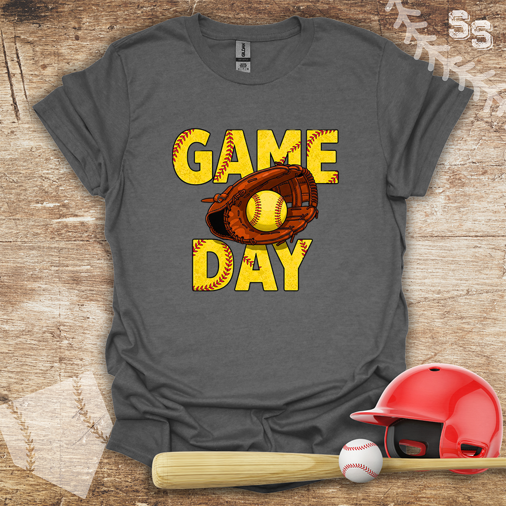Softball Yellow Letters Game Day