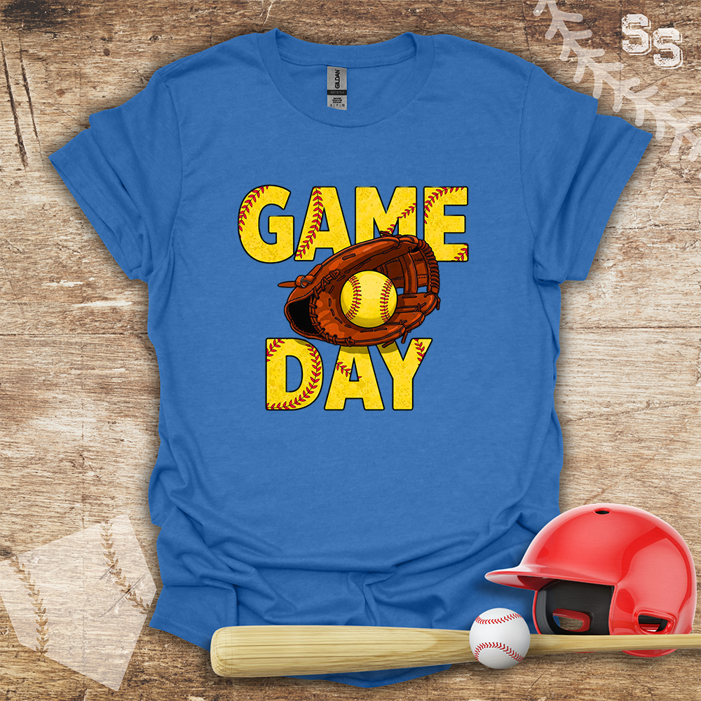 Softball Yellow Letters Game Day