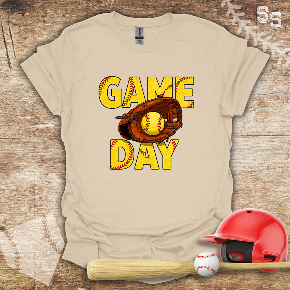 Softball Yellow Letters Game Day