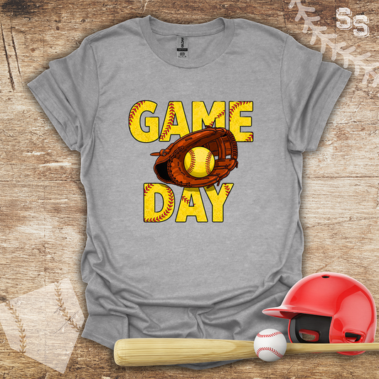 Softball Yellow Letters Game Day