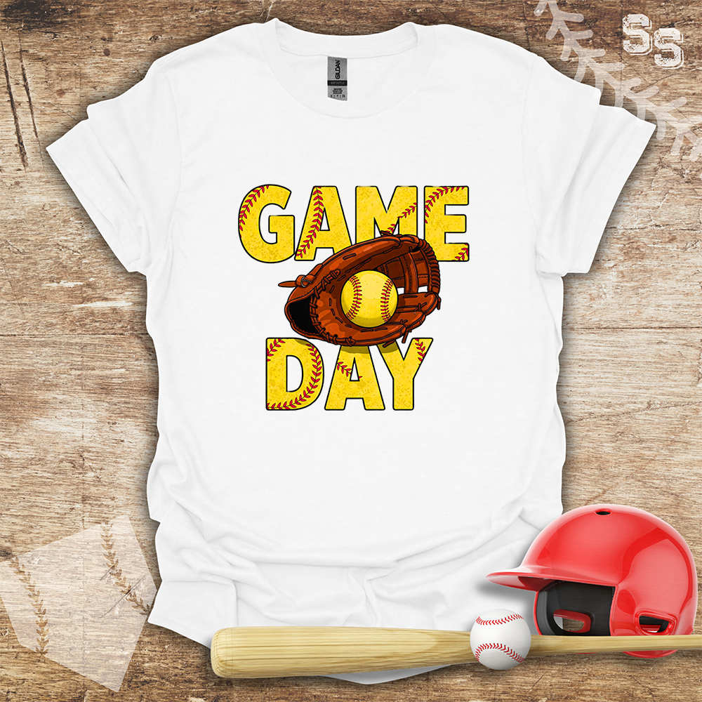 Softball Yellow Letters Game Day