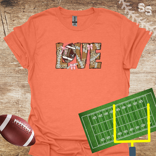 Football Love Pink Bow