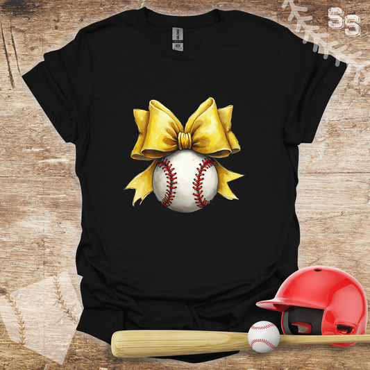 Yellow Coquette Bow Baseball